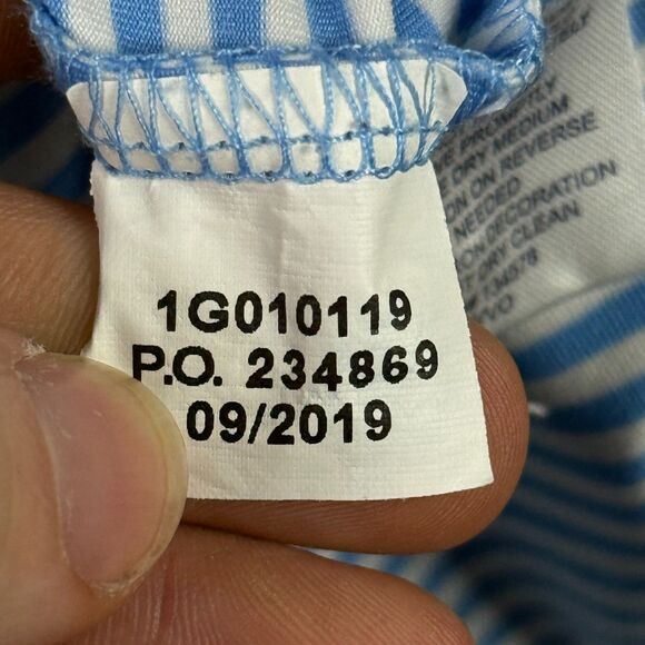 Vineyard Vines Polo Shirt Mens 2XL Light Blue Striped Performance Stretch Golf - Picture 6 of 11